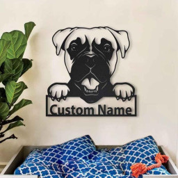 Personalized Boxer Dog Metal Sign Art | Custom Boxer Dog Metal Sign | Boxer Dog Funny | Dog Gift | Animal Custom
