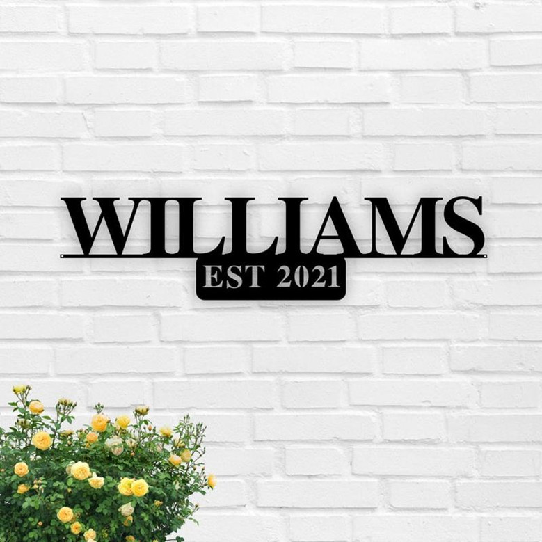Personalized Family Name Metal Sign with Est Date, Sign For Outdoors, Personalized Metal Sign, Outdoor Signs Family Name Sign Last Name Sign