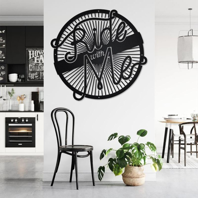 Custom Biker Ride With Me Metal Wall Art, Personalized Biker Name Sign Decoration For Room, Biker Home Decor , Custom Biker, Ride With Me