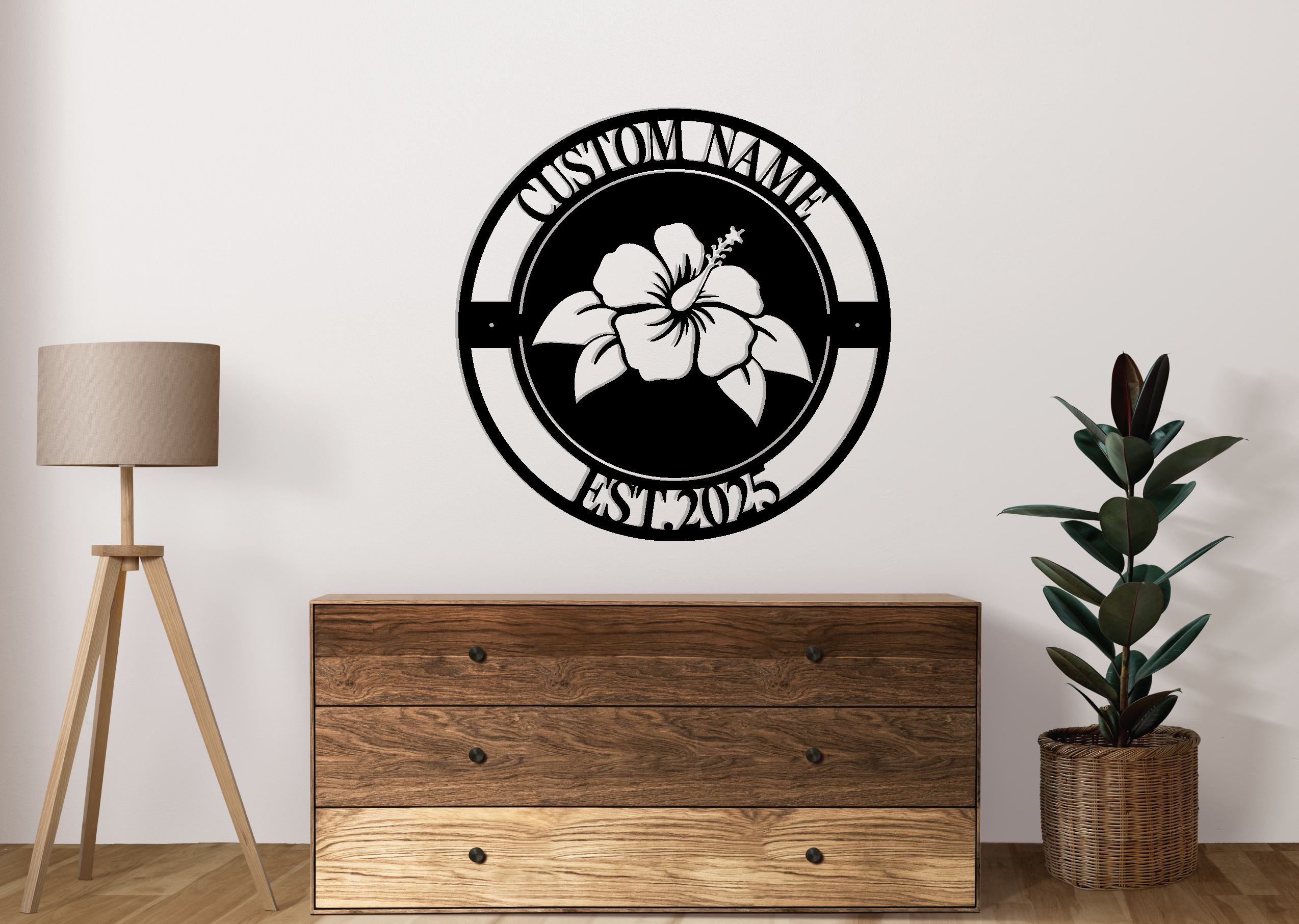 Custom Tropical Hibiscus Metal sign