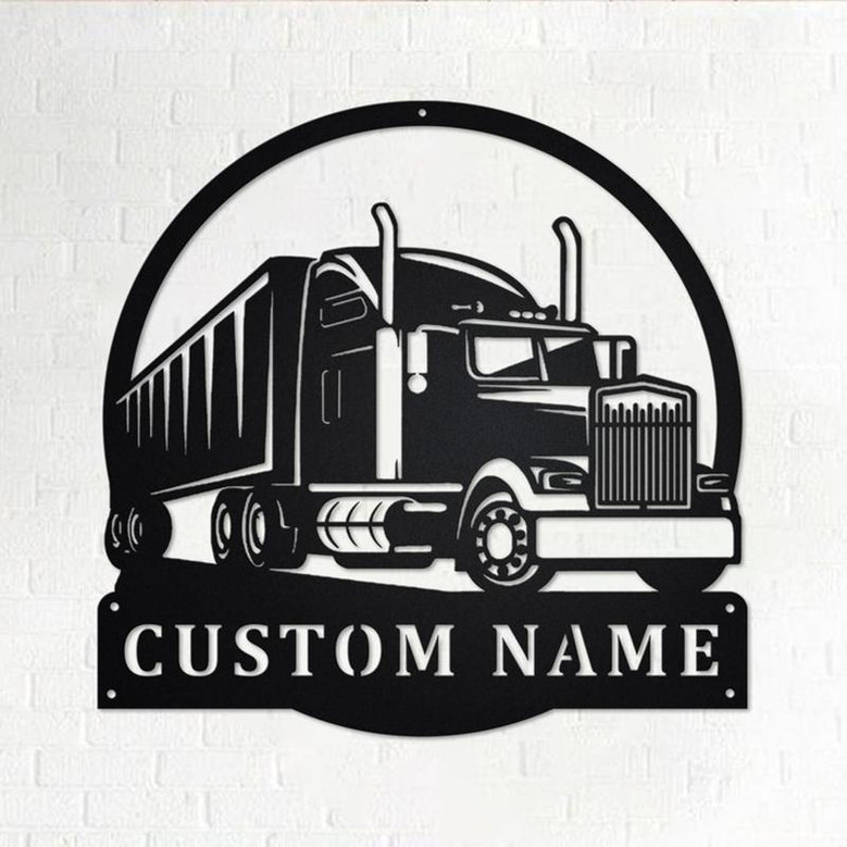 Custom Semi Truck Metal Wall Art, Personalized Truck Driver Name Sign Decoration For Room, Semi Truck Home Decor, Custom Truck,Trucker Gift