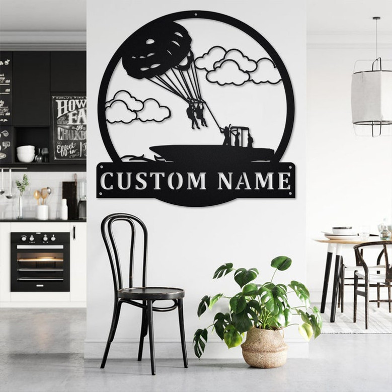 Custom Paragliding Metal Wall Art, Personalized Paragliding Name Sign Decoration For Room, Paragliding Metal Home Decor, Custom Paragliding