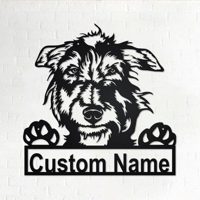 Custom Scottish Deerhound Dog Metal Wall Art, Personalized Scottish Deerhound Name Sign Decoration For Room, Scottish Deerhound Home Decor