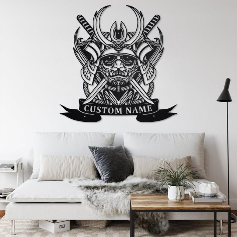 Custom The Blackout Samurai Metal Wall Art, Personalized Samurai Name Sign Decoration For Room, Samurai Home Decor, Custom Samurai
