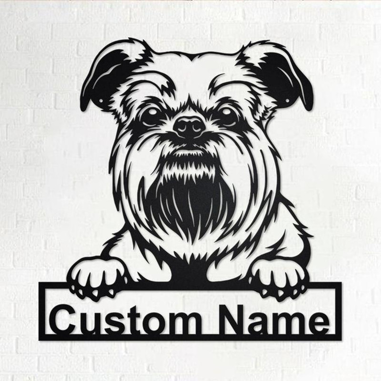 Custom Griffon Bruxellois Dreed Dog Metal Wall Art, Personalized Griffon Bruxellois Dreed Name Sign Decoration For Room, Custom Dog