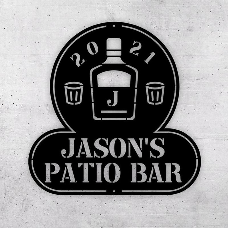 Personalized Bar Metal Sign for Home Bar, Custom Metal Bar Sign, Patio Bar Sign, Pool Bar Drink Sign, Home Bar Sign,Mancave Sign,Outdoor Bar