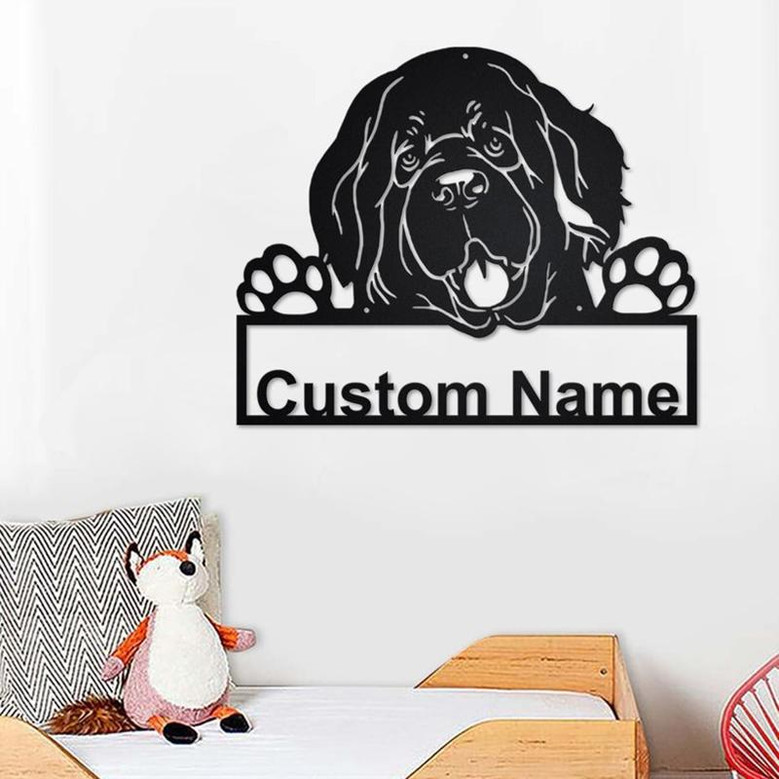 Custom Newfoundland Dog Metal Wall Art, Personalized Newfoundland Name Sign Decoration For Room, Newfoundland Home Decor, Custom Dog