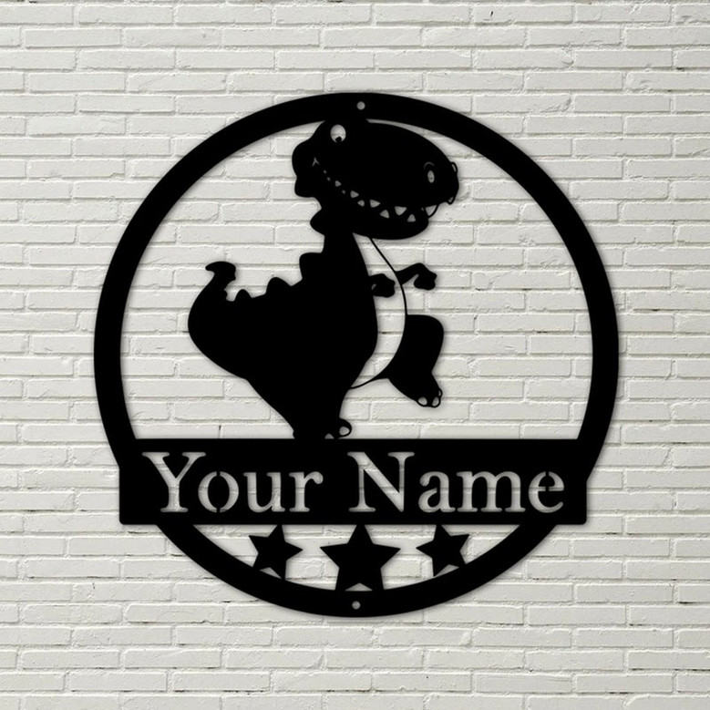 Dinosaur Name Sign. Nursery Decor, Personalized Metal Sign, Metal Name, Personalized Name Sign, Metal Name Sign, Kids Name Sign Dinosaur Kid