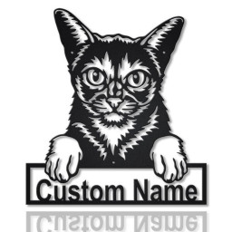 Personalized Abyssinian Cat Metal Sign Art, Custom Abyssinian Cat Metal Sign