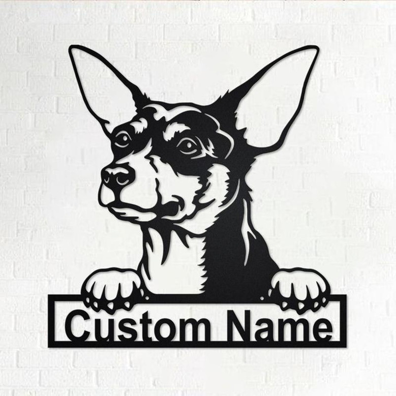 Custom Toy Fox Terrier Dog Metal Wall Art, Personalized Toy Fox Terrier Name Sign Decoration For Room, Toy Fox Terrier Home Decor,Custom Dog