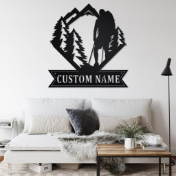 Custom Hiker Metal Wall Art, Personalized Hiker Name Sign Decoration For Room, Hiking Home Decor, Custom Hiker, Custom Hiking, Hiker Gift