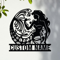 Custom Mermaid Metal Monogram Sign, Personalized Mermaid Name Sign, Mermaid Lover Gift