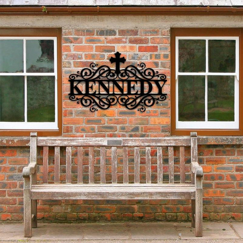 Custom Metal Name Sign, Christmas gift, Housewarming Gift, Church, Custom Metal Sign,Outdoor Metal Sign,cross, metal cross,Birthday gift,art