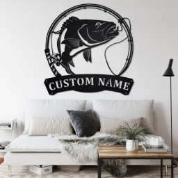 Custom Snapper Fish Metal Wall Art, Personalized Snapper Fish Name Sign Decoration For Room, Fishing Metal Home Decor, Custom Snapper Fish