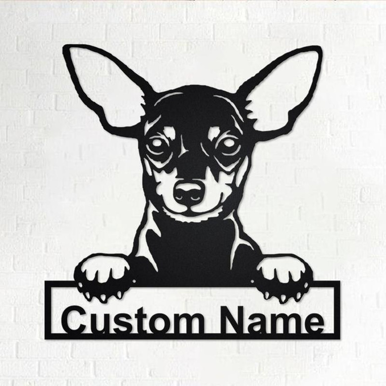 Custom Miniature Pinscher Dog Metal Wall Art, Personalized Miniature Pinscher Name Sign Decoration For Room, Miniature Pinscher Home Decor