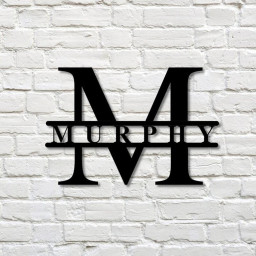 Metal Monogram Family Name Sign, Last Name Sign, Door Hanger, Metal Wall Art, Personalized Metal Name Sign, Front Porch Sign for Home