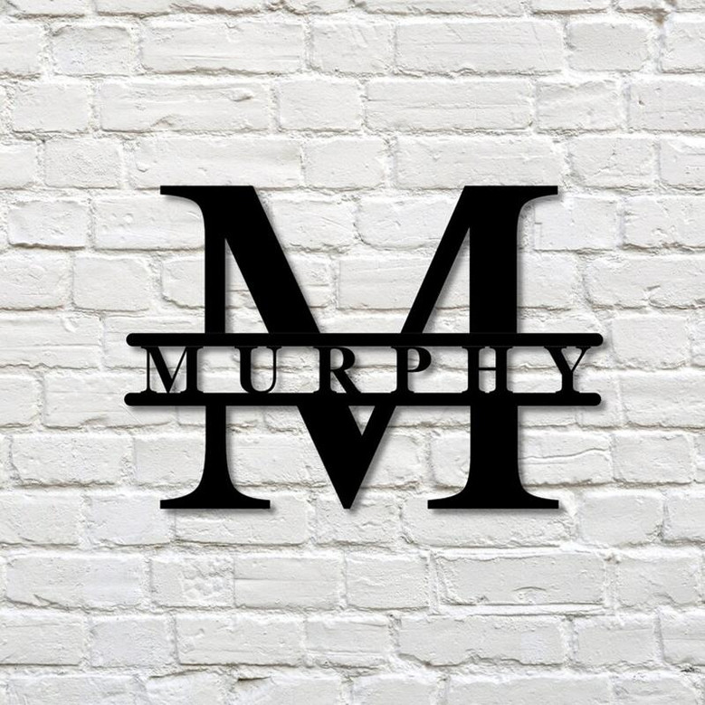 Metal Monogram Family Name Sign, Last Name Sign, Door Hanger, Metal Wall Art, Personalized Metal Name Sign, Front Porch Sign for Home