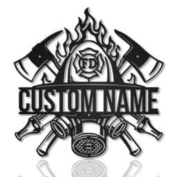 Personalized Fireman Monogram Metal Sign | Custom Firefighter Metal Sign | Hobbie Gifts | Birthday Gift | Job Gift