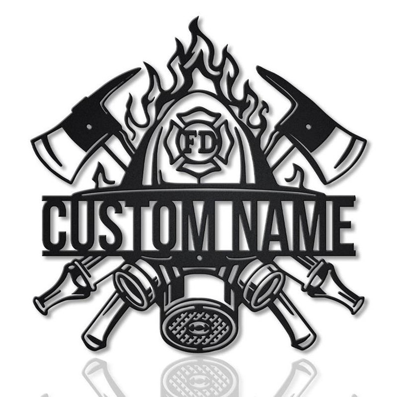 Personalized Fireman Monogram Metal Sign | Custom Firefighter Metal Sign | Hobbie Gifts | Birthday Gift | Job Gift