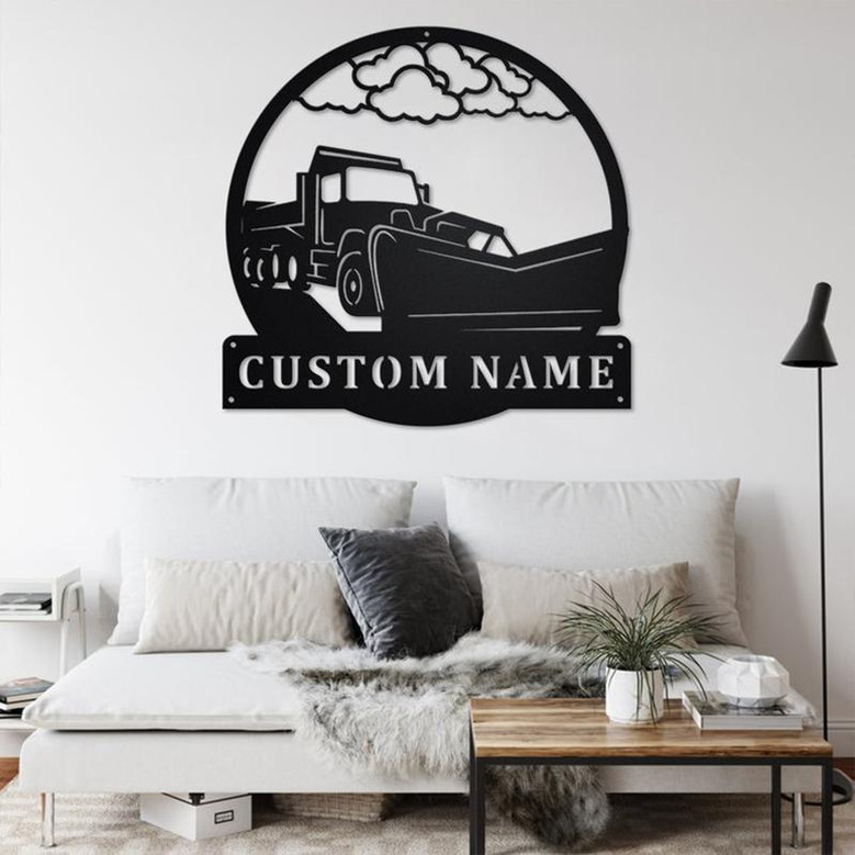 Custom Plow Truck Metal Wall Art, Personalized Truck Driver Name Sign Decoration For Room, Plow Truck Home Decor. Custom Truck,Trucker Gift