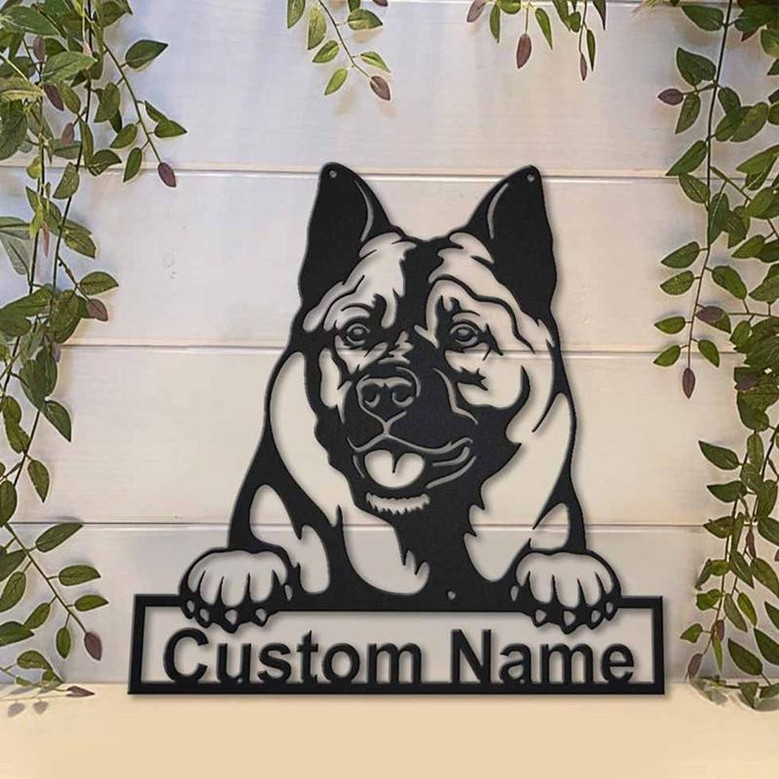Personalized Norwegian Elkhound Dog Metal Sign Art | Custom Norwegian Elkhound Dog Metal Sign | Dog Gift | Animal Funny | Birthday Gift