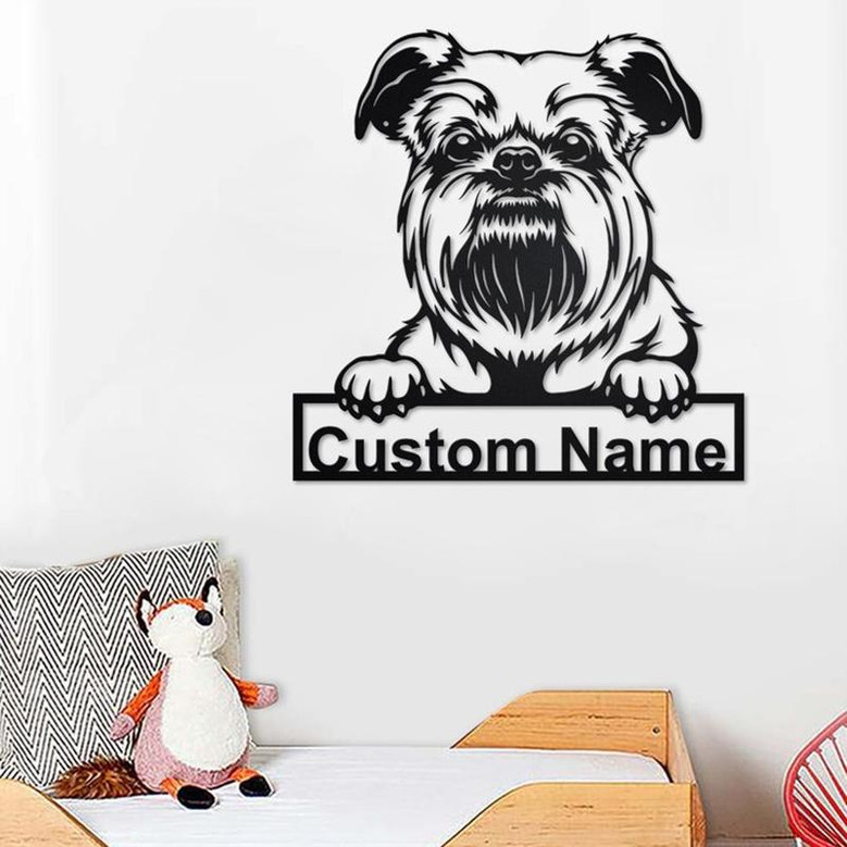 Custom Griffon Bruxellois Dreed Dog Metal Wall Art, Personalized Griffon Bruxellois Dreed Name Sign Decoration For Room, Custom Dog