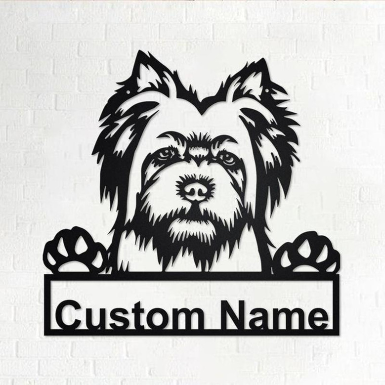 Custom Silky Terrier Dog Metal Wall Art, Personalized Silky Terrier Name Sign Decoration For Room, Silky Terrier Home Decor, Custom Dog