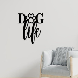 Dog Life Sign, Dog Life, Dog Lovers Sign, Dog Paw Print Sign, Metal Paw Print, Metal Sign, Pet Owner Sign, Gift for Animal Lover, Wall Art