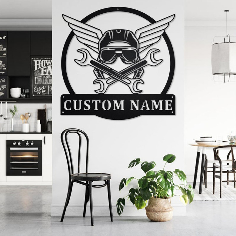 Custom Aircraft Mechanic Metal Wall Art, Personalized Aircraft Mechanic Name Sign Decoration For Room, Aircraft Mechanic Metal Home Decor