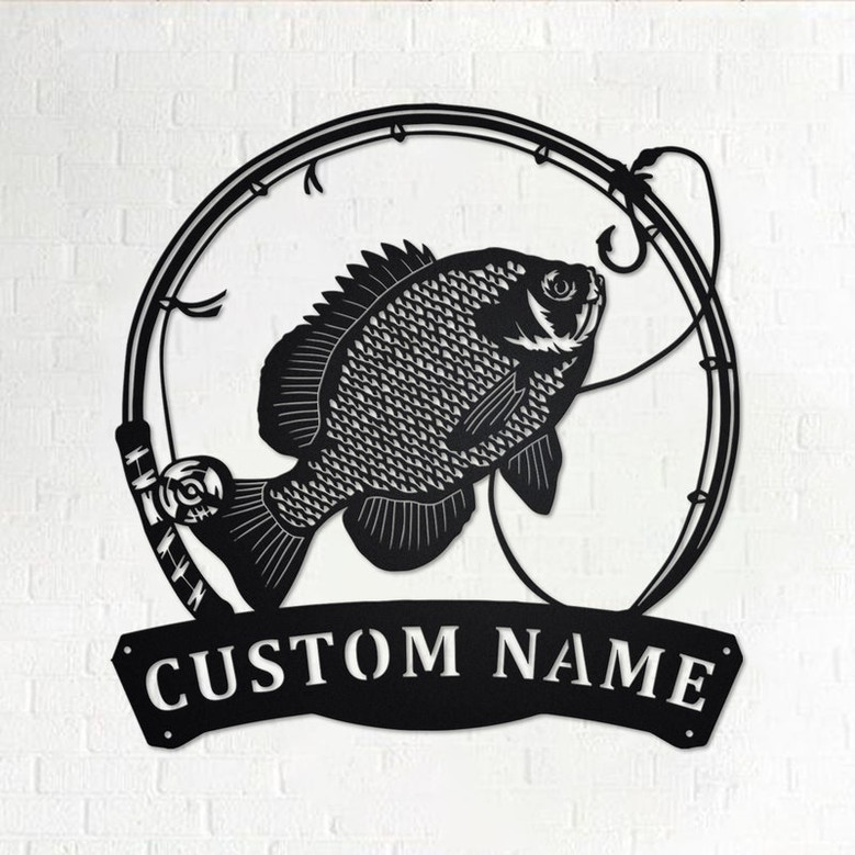 Personalized Bluegill Fish Metal Sign | Fishing Metal Wall Art | Fishing Metal wall Decor | Fishing Lover| Custom Fishing| Fishman| Bluegill