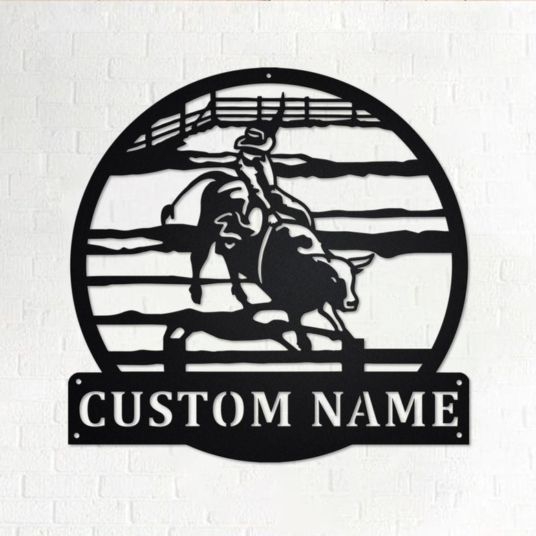 Custom Bull Rider Metal Wall Art, Personalized Bull Rider Name Sign Decoration For Room, Bull Rider Home Decor, Custom Bull Rider,Bull Rider
