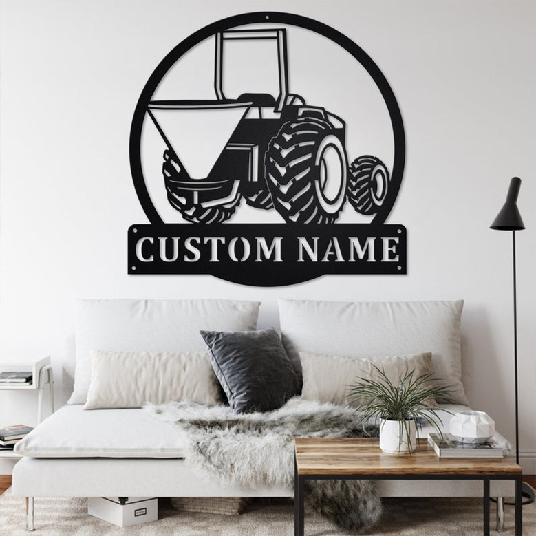 Custom Tractor Spreader Metal Wall Art, Personalized Tractor Spreader Name Sign Decoration For Room, Tractor Spreader Metal Home Decor