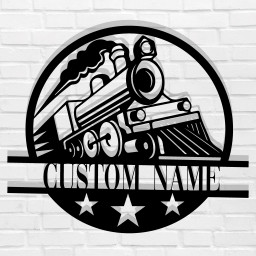 Custom Train Metal Wall LED Lights Decor
