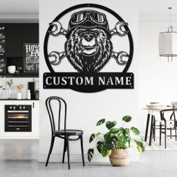 Custom Dirt Bike Rider Helmet Metal Wall Art, Personalized Biker Name Sign Decoration For Room, Dirt Bike Metal Home Decor, Custom Biker