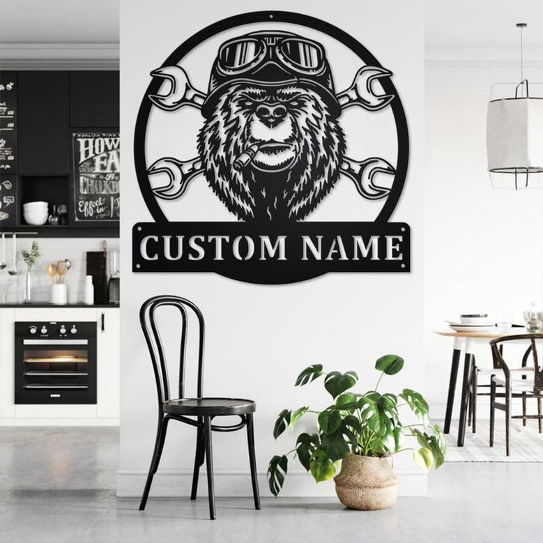 Custom Dirt Bike Rider Helmet Metal Wall Art, Personalized Biker Name Sign Decoration For Room, Dirt Bike Metal Home Decor, Custom Biker