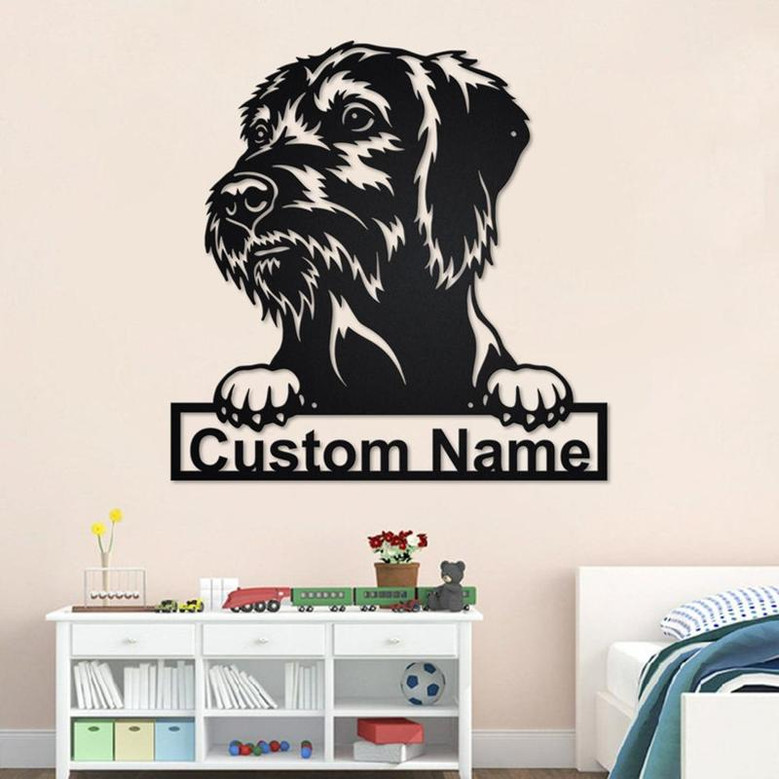 Custom Wirehaired Vizsla Dog Metal Wall Art, Personalized Wirehaired Vizsla Name Sign Decoration For Room, Wirehaired Vizsla Home Decor