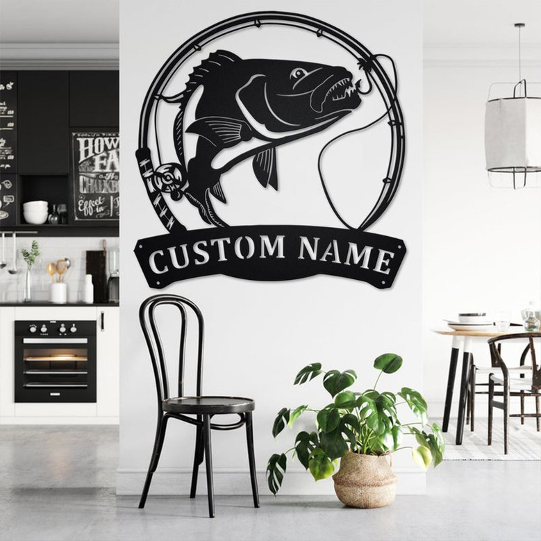 Custom Snapper Fish Metal Wall Art, Personalized Snapper Fish Name Sign Decoration For Room, Fishing Metal Home Decor, Custom Snapper Fish
