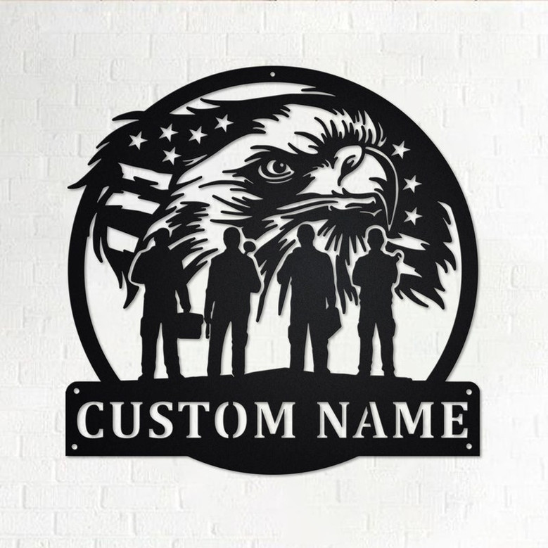 Custom US Eagle Plumber Squad Metal Wall Art, Personalized Plumber Name Sign Decoration For Room, Plumber Metal Home Decor, Custom Plumber