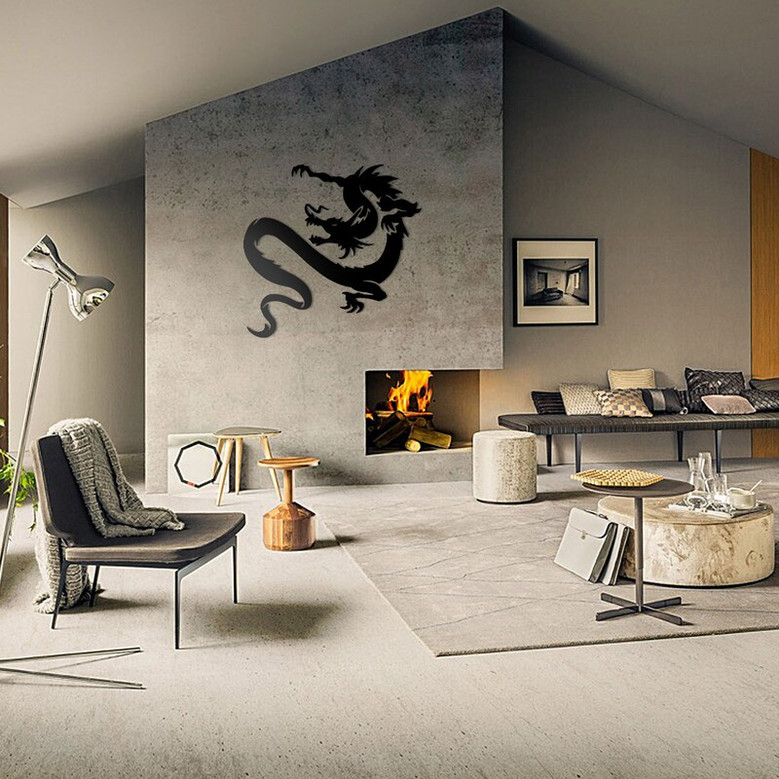 Dragon Metal Wall Decor, Wall Hanging Metal Art, Modern Wall Art, Home Decor, Living Room Wall Art
