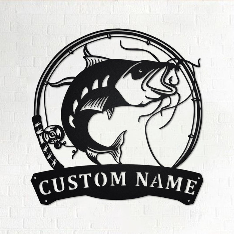 Personalized Catfish Fish Metal Sign | Fishing Metal Wall Art | Fishing Metal wall Decor | Fishing Lover| Custom Fishing | Fishman | Catfish