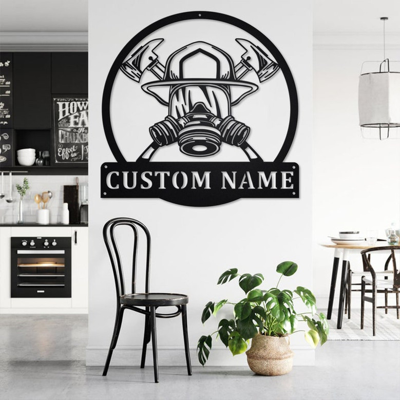 Custom Firefighter Metal Wall Art, Personalized Firefighter Name Sign Decoration For Room, Firefighter Metal Home Decor, Custom Firefighter