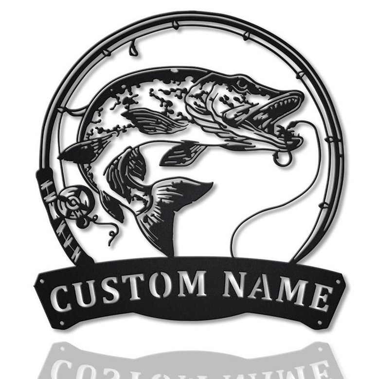 Personalized Northern Pike Fish Pole Metal Sign Art | Custom Northern Pike Fishing Metal Sign | Fishing Gifts Funny | Northern Pike Gift