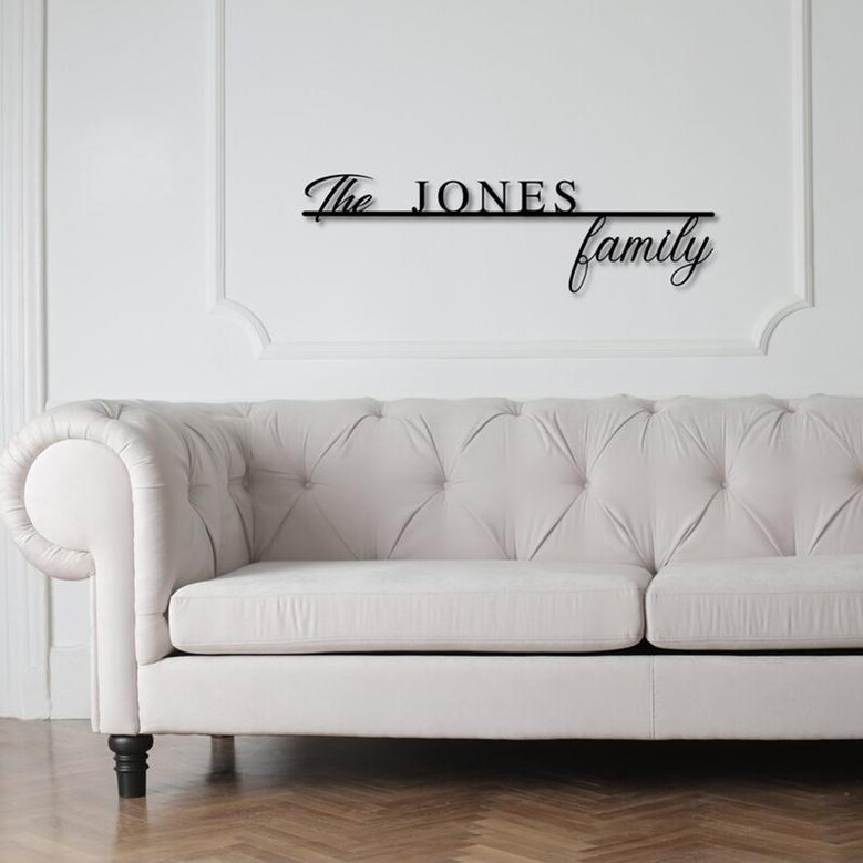 Last Name Metal Signs Personalized Metal Sign Custom Last Name Sign Family Name Sign Metal Wall Art Split Monogram Personalized Wedding Gift