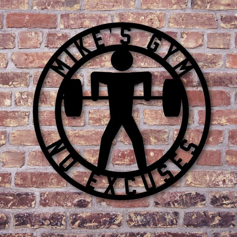 Personalized Home Gym Signs for Workout Room, Personalized Metal Sign, Personalized Gym Sign Weight Lifting