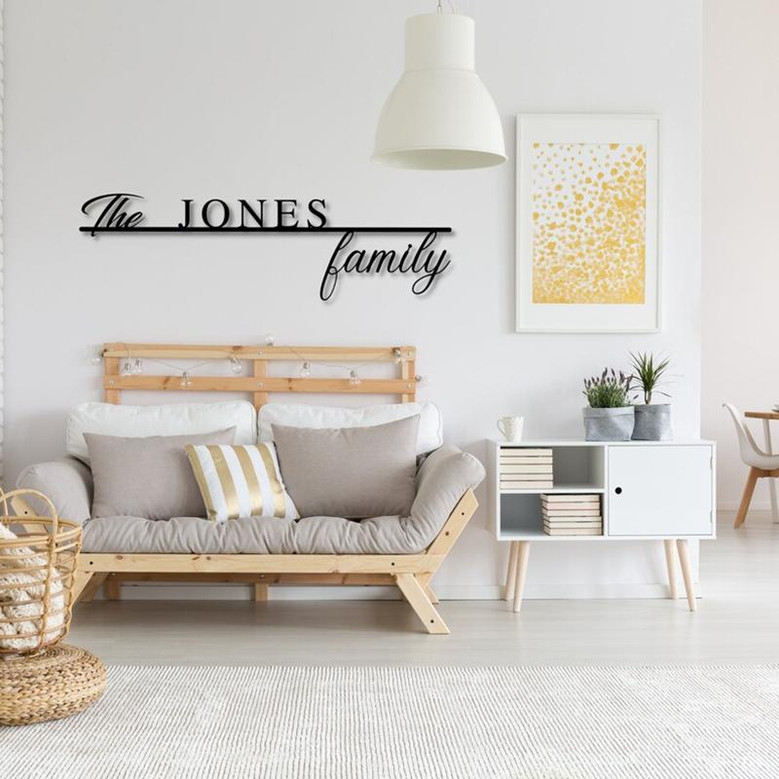 Personalized Family Name Metal Sign, Metal Established Family Sign, Housewarming Gift, Door Hanger, Wedding Gift, Metal Monogram Sign