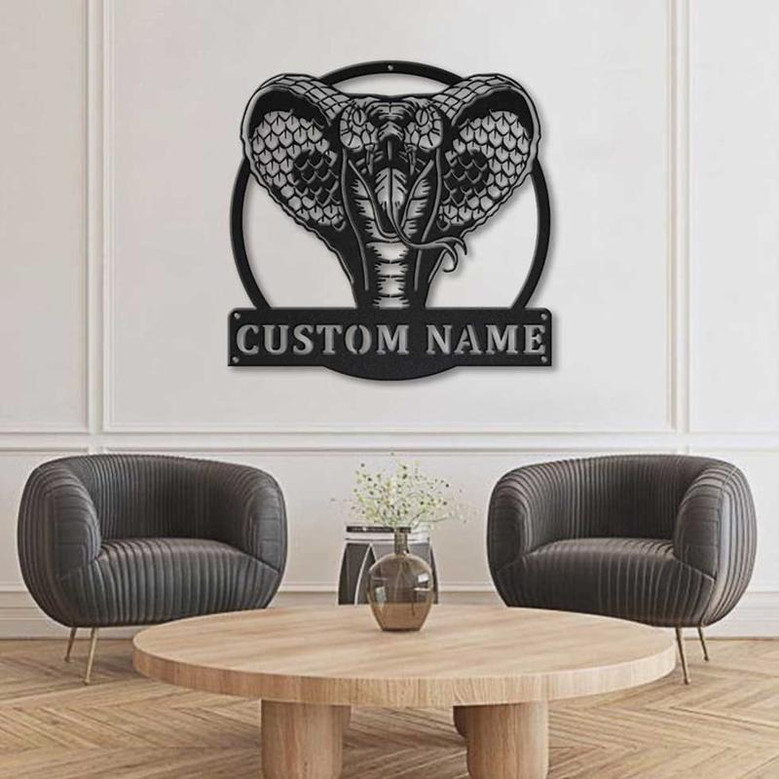 Personalized Cobra Snake Metal Sign Art | Custom Cobra Snake Metal Sign | Animal Funny | Pets Gift | Birthday Gift