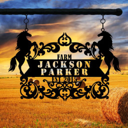 Custom Metal Horse Ranch Sign, Personalized Farm Name Sign, Unique Custom metal Sign