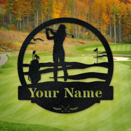 Personalized Women's Golf Cut Metal Sign, Laser Cut Metal Signs Women's Golf