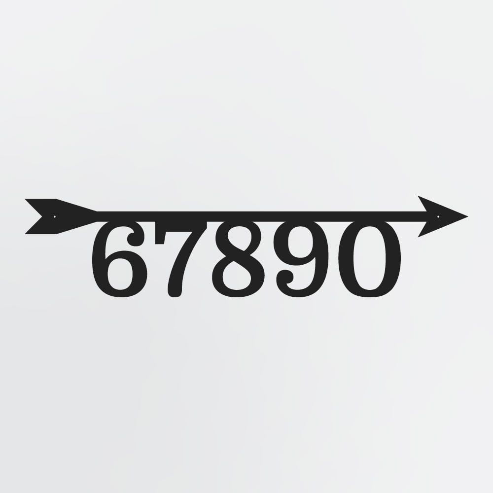 Arrow Address Plaque With Custom House Number, Personalized Metal Sign