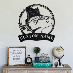 Personalized Sailfish Fish Metal Sign | Fishing Metal Wall Art | Fishing Metal wall Decor | Fishing Lover | Custom Fishing | Fishman